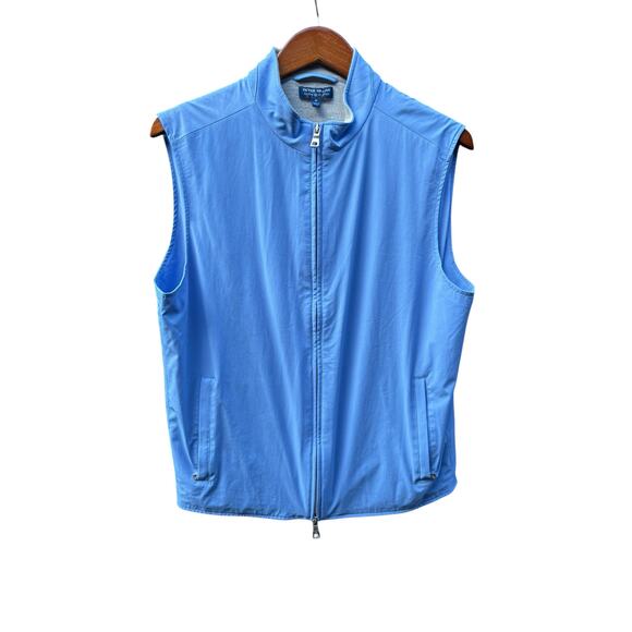 Peter Millar Crown Crafted Blue Stealth Hybrid Wool Lined Vest - Medium - Picture 2 of 11